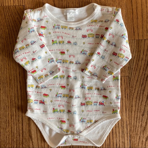 EUC Kissy Kissy All Aboard long sleeved onesie - Picture 1 of 10